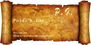 Polák Ida névjegykártya